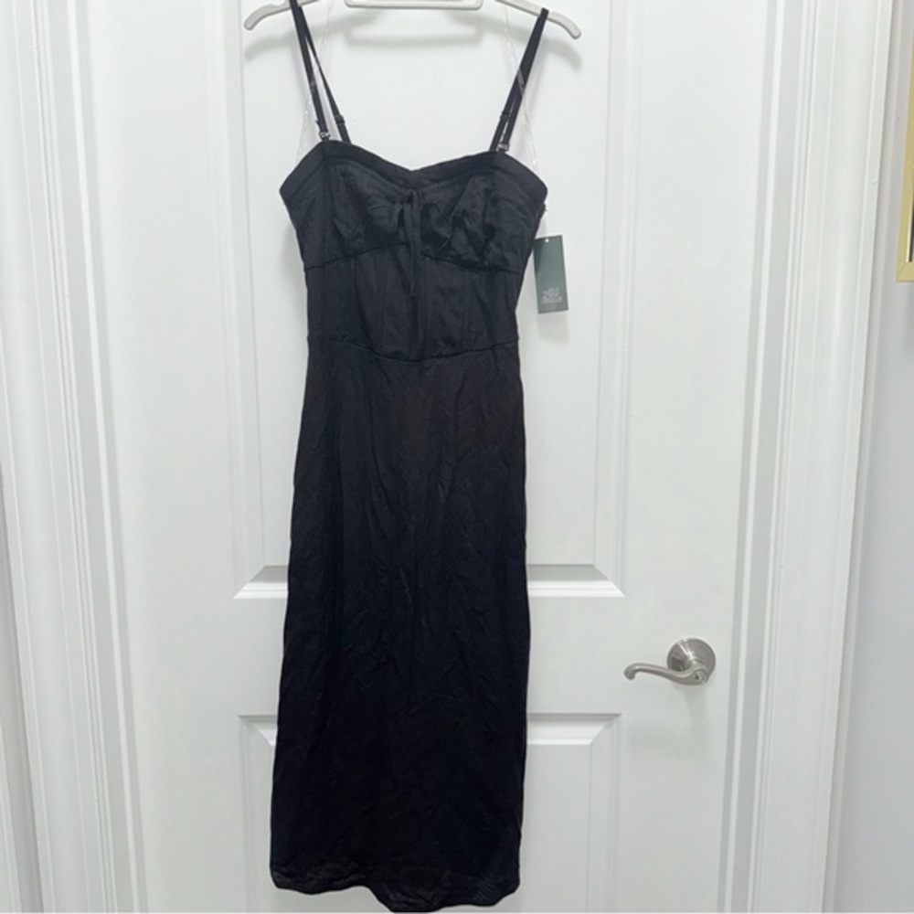 NWT Target Wild Fable Black Linen Midi Dress
